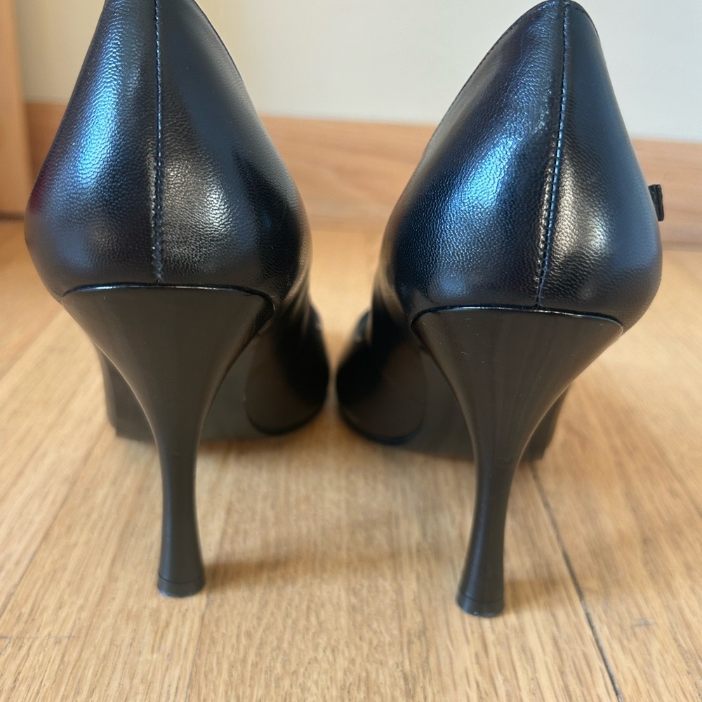 Guess Black Leather Peep-Toe Heels - Picture 4 of 4
